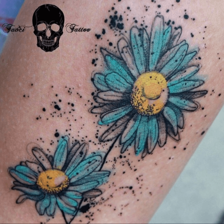 A watercolor daisy and another  Inkd Up Tattoo Parlor  Facebook