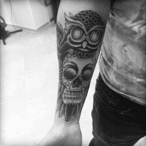Owl! Done at Creet Ink #dutch #owl #tattoo #creetink 
