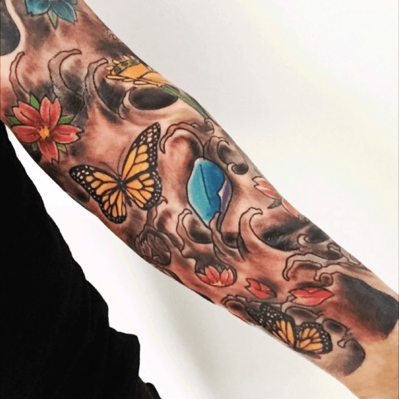 Art Immortal Tattoo  Tattoos  HalfSleeve  Butterflies dotwork