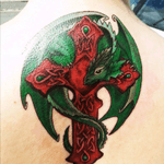 Celtic cross with a dragon #celticcross #dragon #dragontattoo 