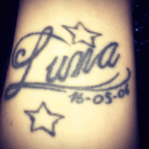 My daughter's name and birthdate was my first tattoo...