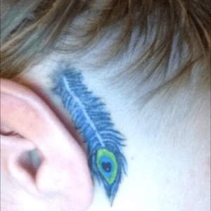 This is a cover up of dot work #coverup #feather #ear 