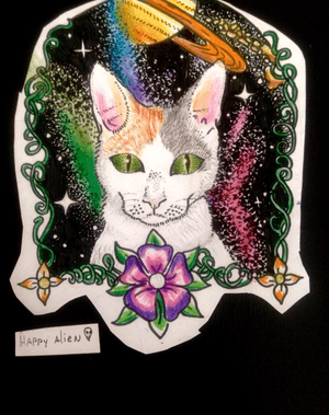 Space cat  #space #galaxy #galaxia #espacio #ufo #stars #estrellas #planeta #jupiter #saturno #planet #cosmo #cosmic #tattoo #ink #inkñofe #tattoolige #tatuaje #art #arte #artlife #blackandwhite #blancoynegro #draw #dibujo #happyalientattoo #detail #work #happy #dotwork #love #cat #mew 