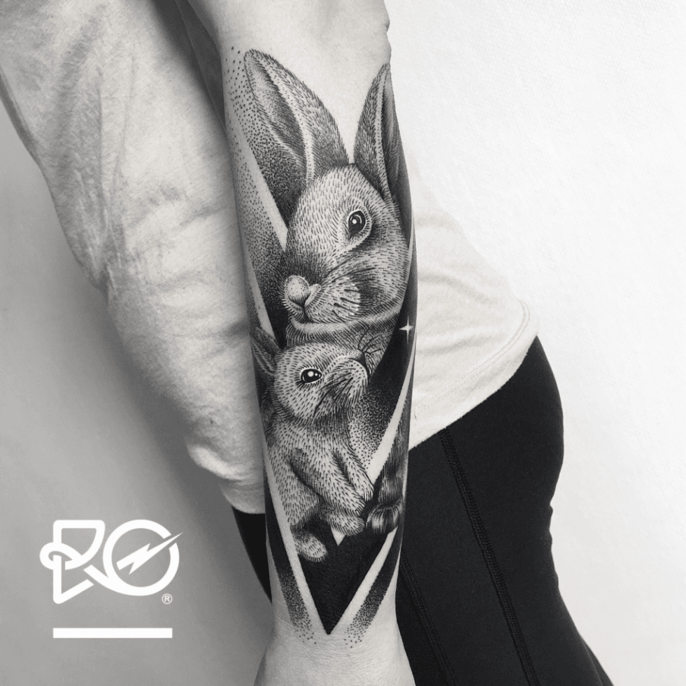Dotwork Geometric Abstract Tattoo by White Rabbit Tattoo