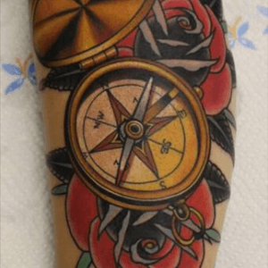#megandreamtattoo #compass #oldschool #tattoogoals 