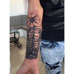 Black and gray work #tattoo #art #desing #ship #moon #compass #realistictattoo #VictorPortugal #shading #series #desingcs6 #like #tattoo 