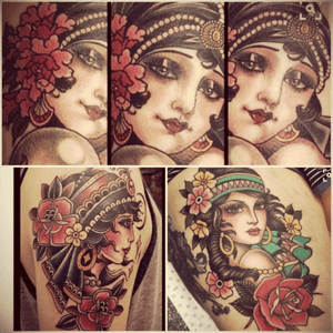 😍🕉❤️ #traditionalgypsy #megandreamtattoo #flowers 