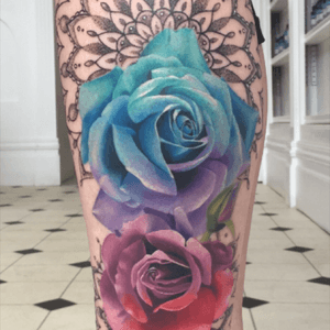 Calf tattoo done by Michelle Maddison and Claire Hamill at Semper Tattoo in Edinburgh