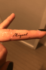 Left Ring Finger - Miguel - Black Ink - expressing love - soul partner. 