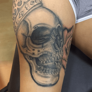 #510ink #skull #tattoo #skulltattoo #healed #inprogress 