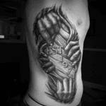Rt side of ribs. Black and gray. Artist: Liorcifer NYC. #dreamtattoo 