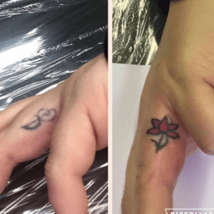 Before and after #CoverUpTattoos #lotus 