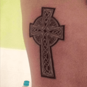 Second tattoo! Got it in magaluf ink. On the #ribcage didnt tickle anyway! Celtic cross from my granda's gravestone! 