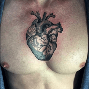 Anatomical heart tattoo