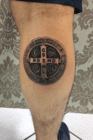 Religious tattoo , the medal of São Bento #medal #religious #saobento