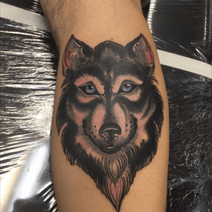Awesome wolf by Eric Saner of Triumph Tattoo. Burlington, WA