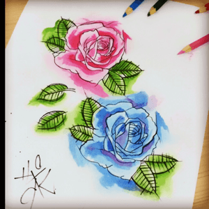 Rose watercolor #rose #watercolor #ink #tattoo 