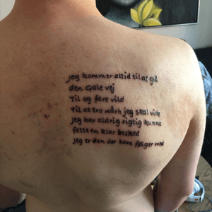 Danish text on my homies back. Made by me