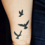 My very first tattoo and the one I love the most ❤️❤️❤️ #firsttattoo #birds #blackAndWhite #crow #dove 