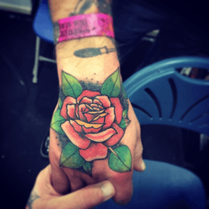 #traditional #rose #tattoo done at #saintbrieuc #tattooconvention #ink #inked #tattooed #traditionaltattoo 