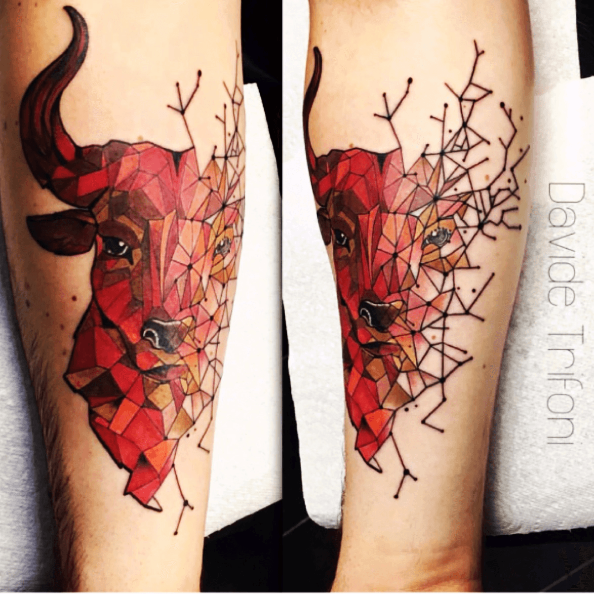 This geometric bull tattoo Giselle did  Apothecary Tattoo  Facebook