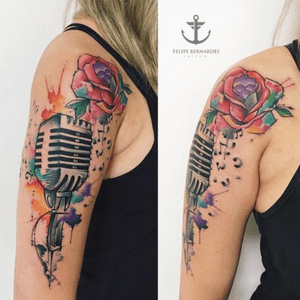 Tattoo by Felipe Bernardes #tattoo #tatuagem #aquarela #watercolor #girl #flower #rose #felipebernardes #tattoodo #art #tattoist #tattooartist #brasil #abstract #customtattoo 