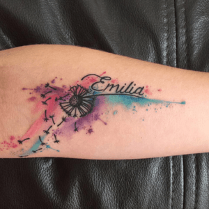 New tattoo #watercolor #dandelion #tattoo @Italiaink 