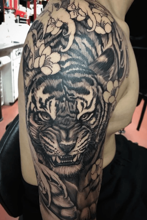 Tiger sleeve in progress by Jason check him out on insta @JAY_INKFIEND