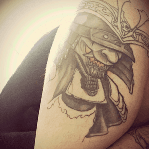 Samurai tattoo. Never been able to get it finished. Original artist is no longer tattooing. 