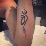 Om 🕉. Sacred sound and a spiritual icon in Hindu ... “to something divine". #tattoo #lines #omtattoo #delicate #legendrotary #thesolidink #ink #inklegacytattoos