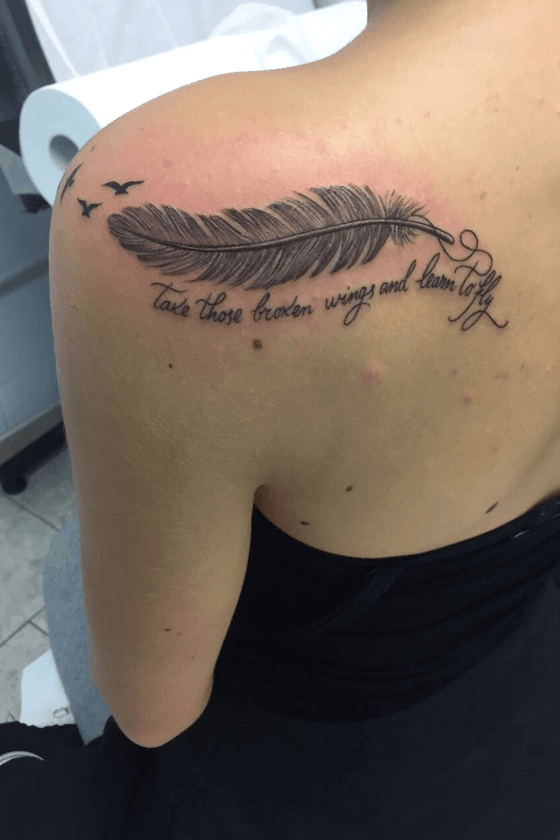 Tattoo uploaded by Andra Vasilache  Take those broken wings and learn to  fly  Tattoodo
