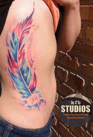 Watercolor feather by Sam Dustin
