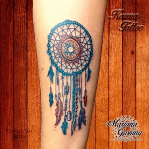 Watercolor dreamcatcher tattoo #tattoo #marianagroning #karmatattoo #cdmx #MexicoCity #watercolor #watercolortattoo #watercolortattooartist #dreamcatcher 