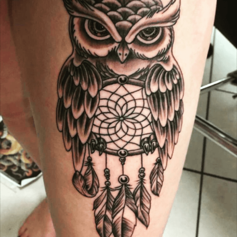 Tattoo uploaded by Tattoodo  Owl dreamcatcher tattoo via Pinterest  dreamcatcher tribal nativeamerican feathers blackwork owl  Tattoodo