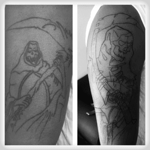 Another cover up im working on #coverup #tattoo #grimreaper #eternalink #art 