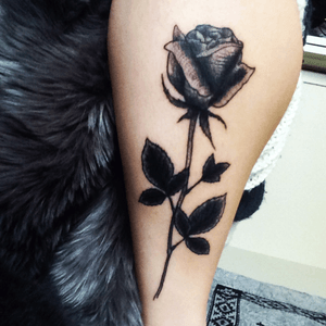 New rose tattoo #rose #rosetattoo #blackink 