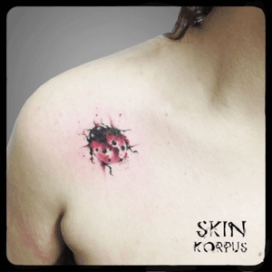 #abstract #watercolor #watercolortattoo #watercolortattoos #watercolour #ladybug made  @ #absolutink by #watercolortattooartist #watercolorartist #skinkorpus 