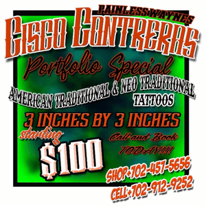 I will be having a special to get some stuff on my portfolio if anyone wants to come down i will appreciate it thank you in advance !! #tattooapprentice #painlesswaynestattoo #lasvegasartist #ciscotah2