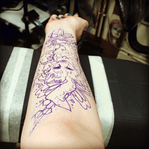Stencil of my tattoo... #fox #inprogress #stencil #design #watercolour #tattoo #tattooedlady 