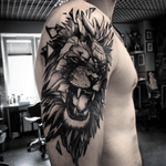 Artist #Szejno#lion #roar #blackwork #animal 