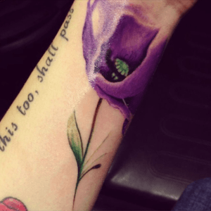 Beautiful flower! I wouldnt have the saying, but still pretty #flower #watercolor #purple #forearm 
