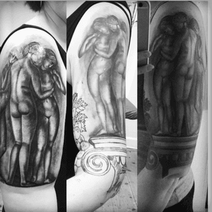 Upper arm in the making - 3 goddeses symbolising my 3 girls 