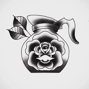 ☕️☕️☕️ #coffee #rose #art #tattoo #digitalart #ipadpro #coffeetattoo 