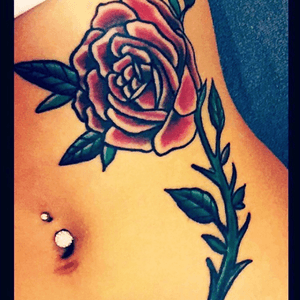 This is my #OldSchoolRose tattoo. This was my #firsttattoo and I love it and the #oldschool  style is what I love.