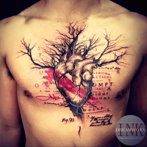 #heart #trashpolka #tree #red #blackandred #writting #chest 