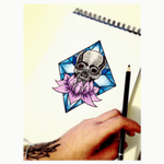 Skull 💀#skull #skull2016 #skulladdict #draw #drawbyme #color #new #skulltattoo #tattoodesign 