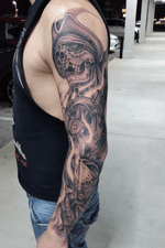 Black an grey sleeve done in a two 6hr sittings in two days. 
