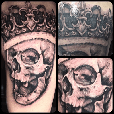 Skull and Crown Tattoo done by Shaun Loyer @dba_tattoo or @inkedlife1979