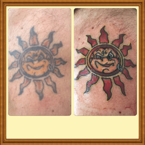 Before and after my rossi tattoos brought back to life better than everGot the same on borh sides