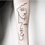 Beautiful linework tattoo by Celeb Kilby #linework #celebkilby #portrait 
